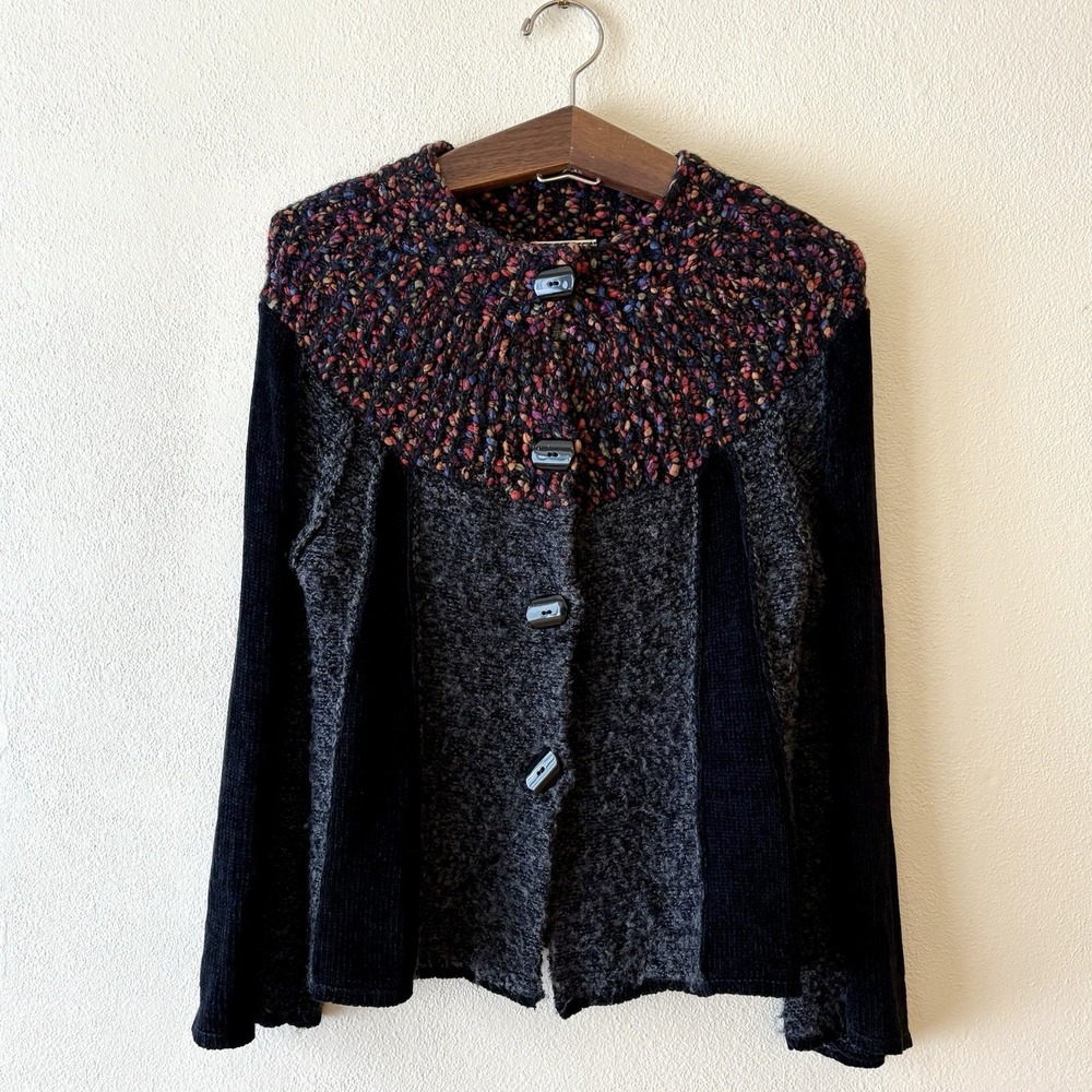 Vintage Anthropologie Curio cardigan‎ chunky knit chenille mohair sweater